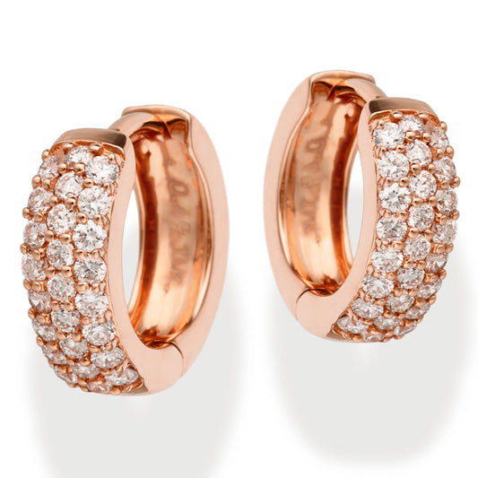 Diamond Huggies Earrings Rose Gold