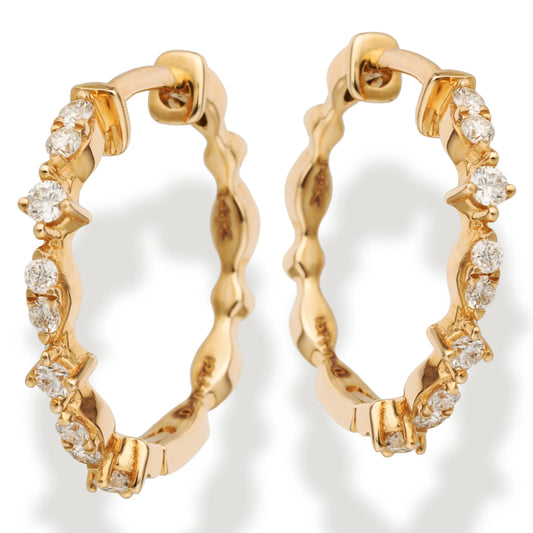 Diamond Huggies Earrings Yellow Gold