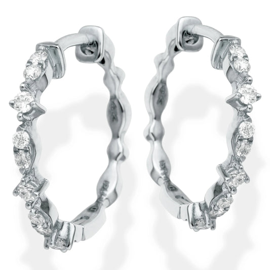 Diamond Huggies Earrings White Gold