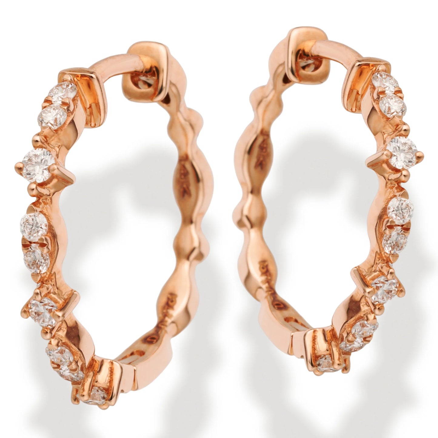 Diamond Huggies Earrings Rose Gold