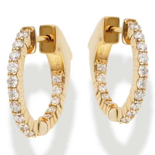 Diamond Huggies Earrings Yellow Gold