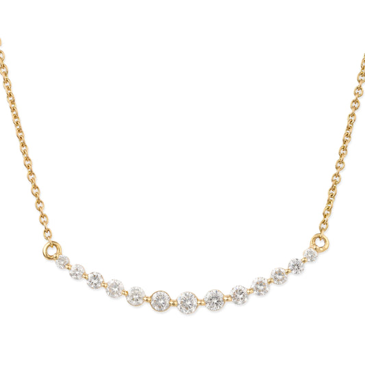 Diamond Curved Bar Necklace