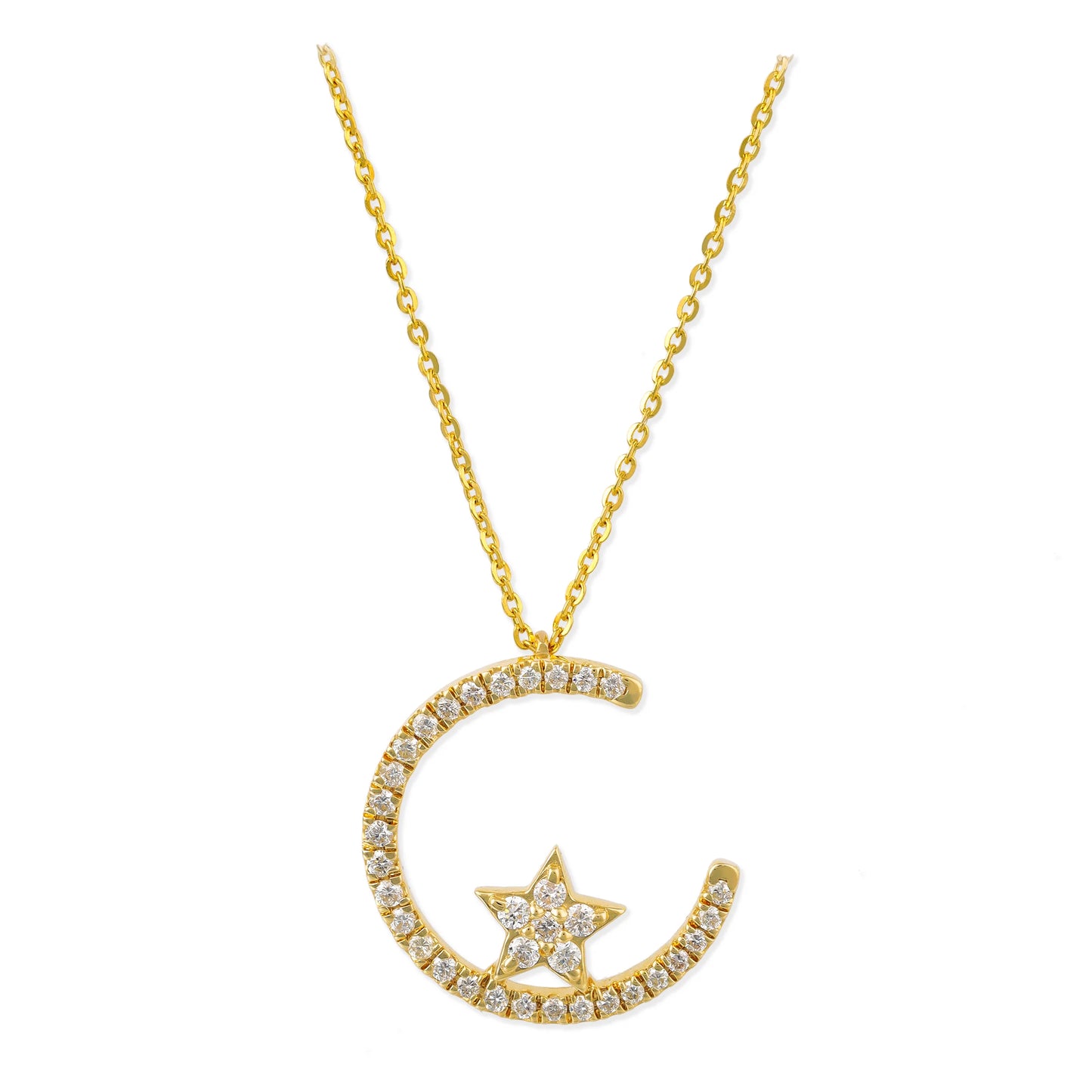 Diamond Star/moon Necklace