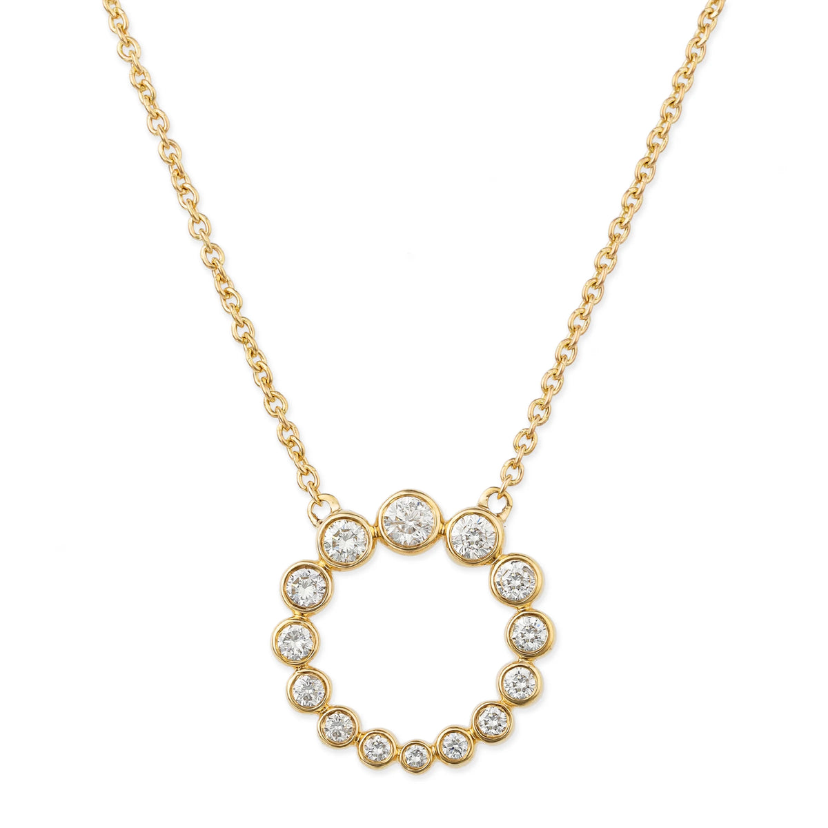 Diamond Open Circle Necklace