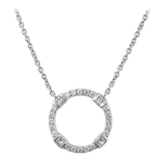 Diamond Open Circle Necklace