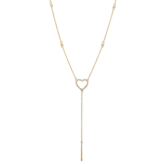 Diamond Heart Shape Lariat Necklace