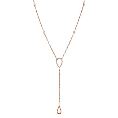 Diamond Open Pear Shape Lariat Necklace