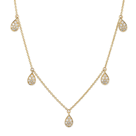 Diamond Pears Dangling Necklace