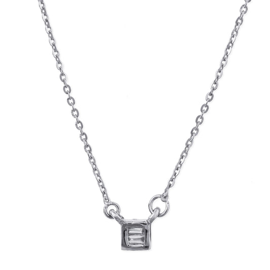 Diamond Baguette Pendent Necklace