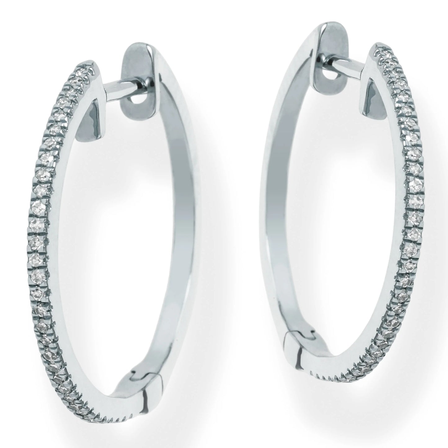 Diamond Hoop Earrings White Gold