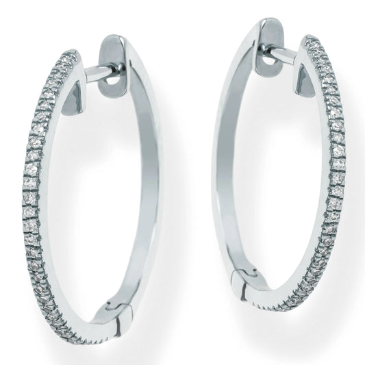 Diamond Hoop Earrings White Gold