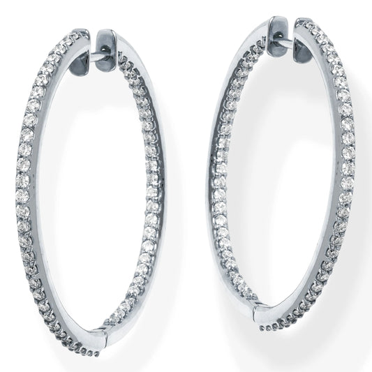 Diamond Hoop Earrings white Gold