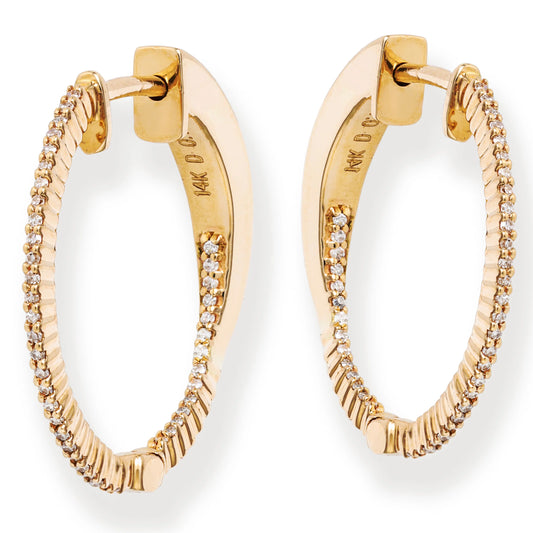 Diamond Hoop Earrings Yellow Gold