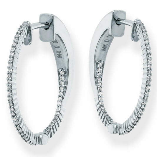 Diamond Hoop Earrings White Gold