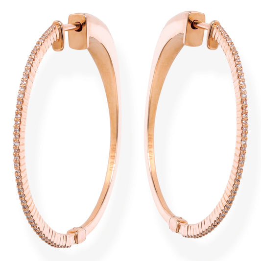 Diamond Hoop Earrings Rose Gold