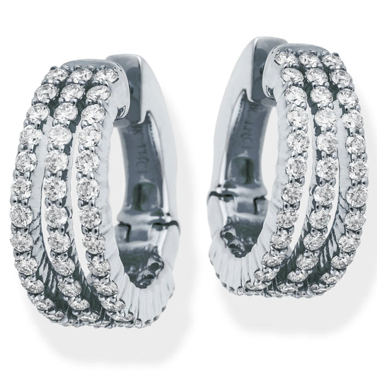 Diamond Hoop Earrings White Gold