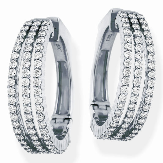 Diamond Hoop Earrings White Gold