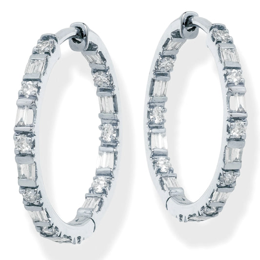 Diamond Hoop Earrings  White Gold