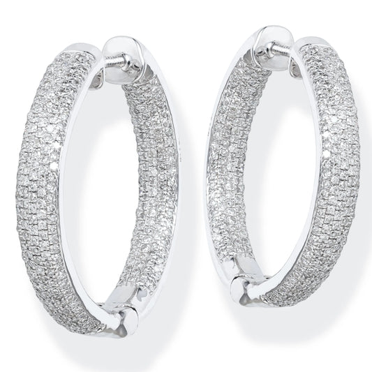 Diamond Hoop Earrings White Gold