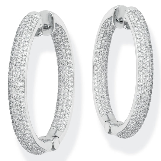 Diamond Hoop Earrings  White Gold