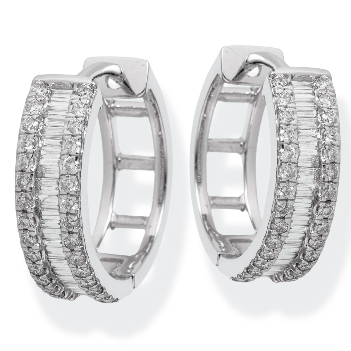 Diamond Hoop Earrings  White Gold