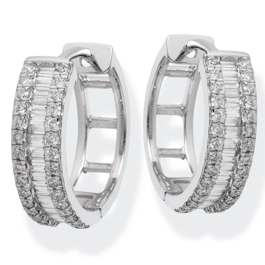 Diamond Hoop Earrings  White Gold