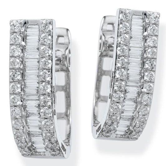 Diamond Hoop Earrings White Gold