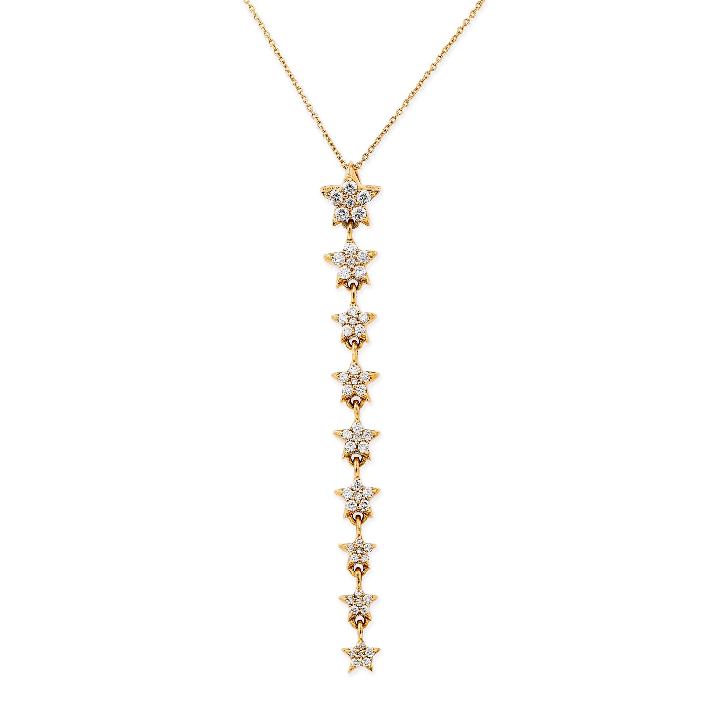 Diamond 9 Star Pendent Necklace