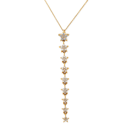 Diamond 9 Star Pendent Necklace