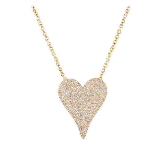 Diamond Pointed Heart Necklace