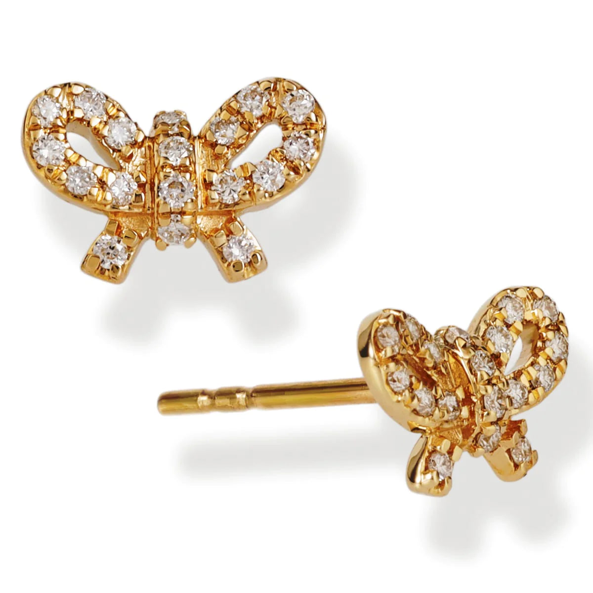 Diamond Ear Studs Yellow Gold