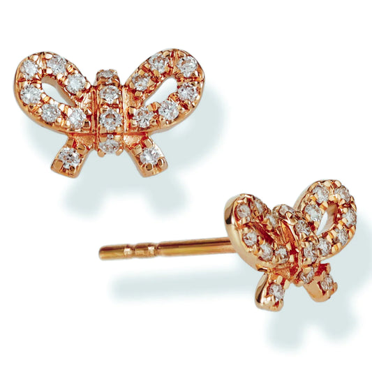 Diamond Ear Studs Rose Gold