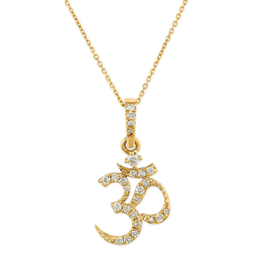 Diamond Om Pandent 14K Yellow Gold