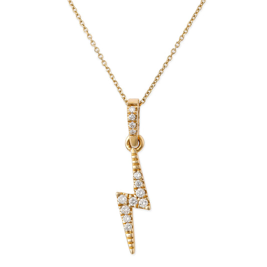 Diamond Lightning Bolt Pandent 14k Yellow Gold