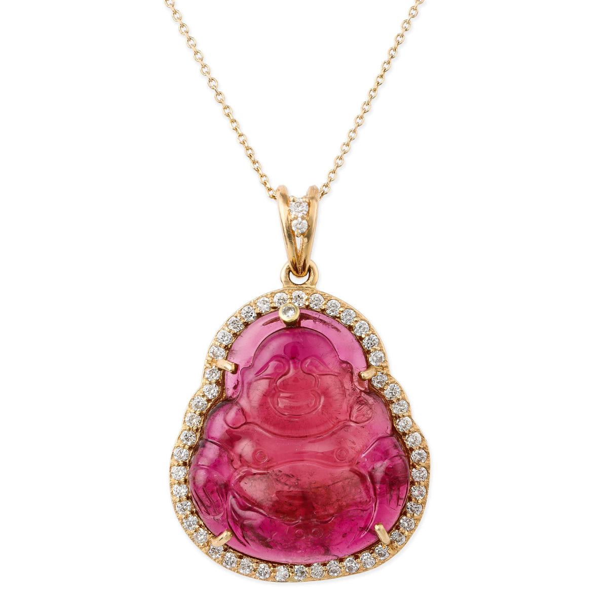 Diamond Tourmaline Buddha Pandent
