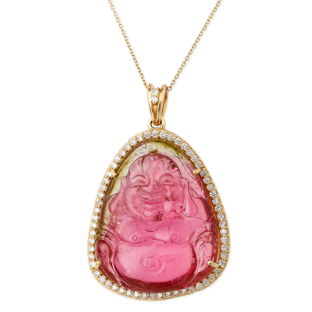 Diamond Tourmaline Buddha Pandent