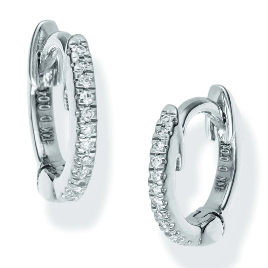 Diamond Huggies Earrings White Gold