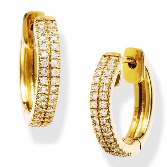 Diamond Huggies Earrings Yellow Gold