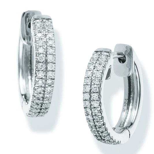 Diamond Huggies Earrings White Gold