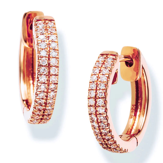 Diamond Huggies Earrings Rose Gold