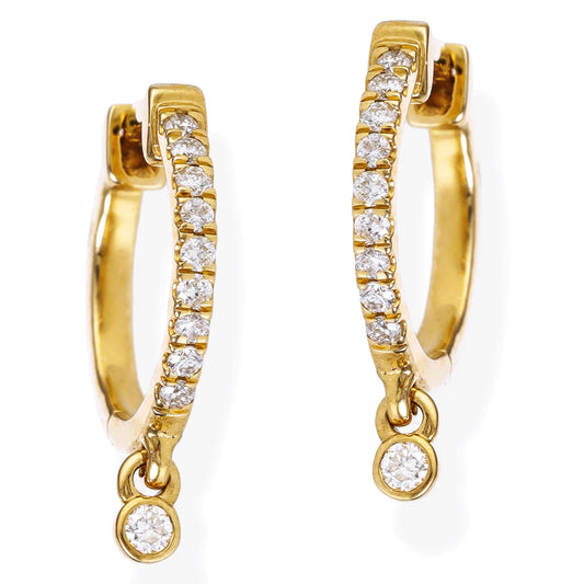 Diamond Huggies Earrings Yellow Gold