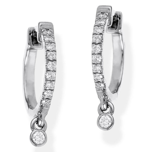 Diamond Huggies Earrings White Gold