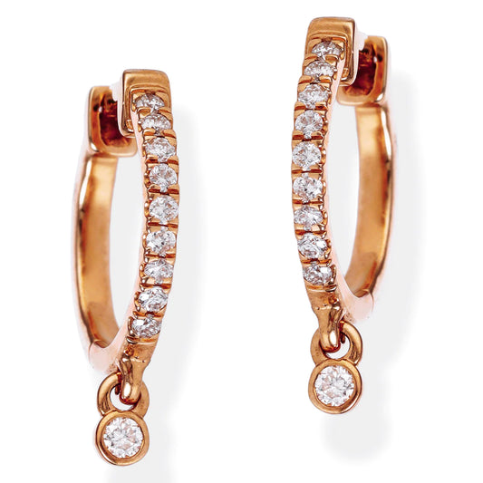 Diamond Huggies Earrings Rose Gold