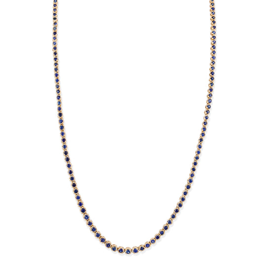 Blue Sapphire Tennis Necklace