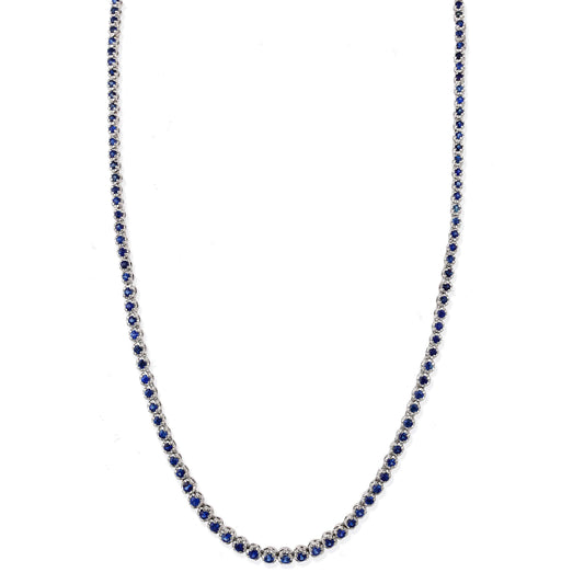 Blue Sapphire Tennis Necklace