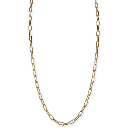 14kt Gold Round Paperclip Necklace