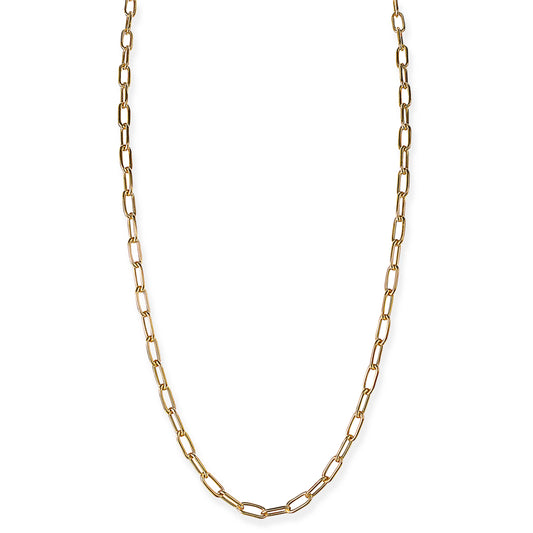 14kt Gold Round Paperclip Necklace