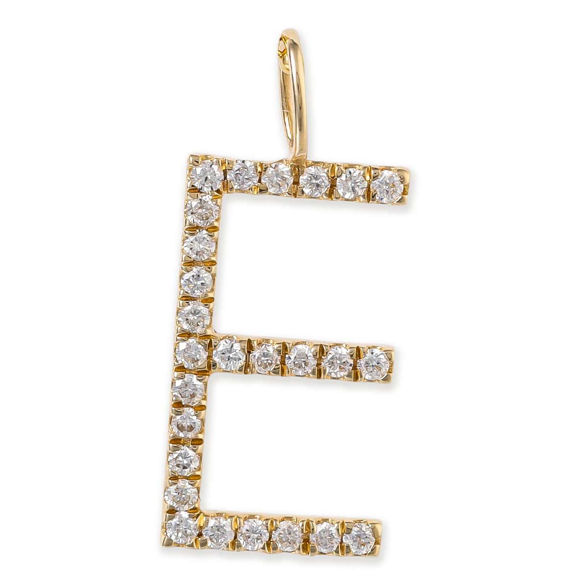 14k Yellow Gold Initial Pendent With Diamonds Without Chain