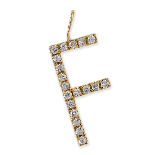 14k Yellow Gold Initial Pendent With Diamonds Without Chain