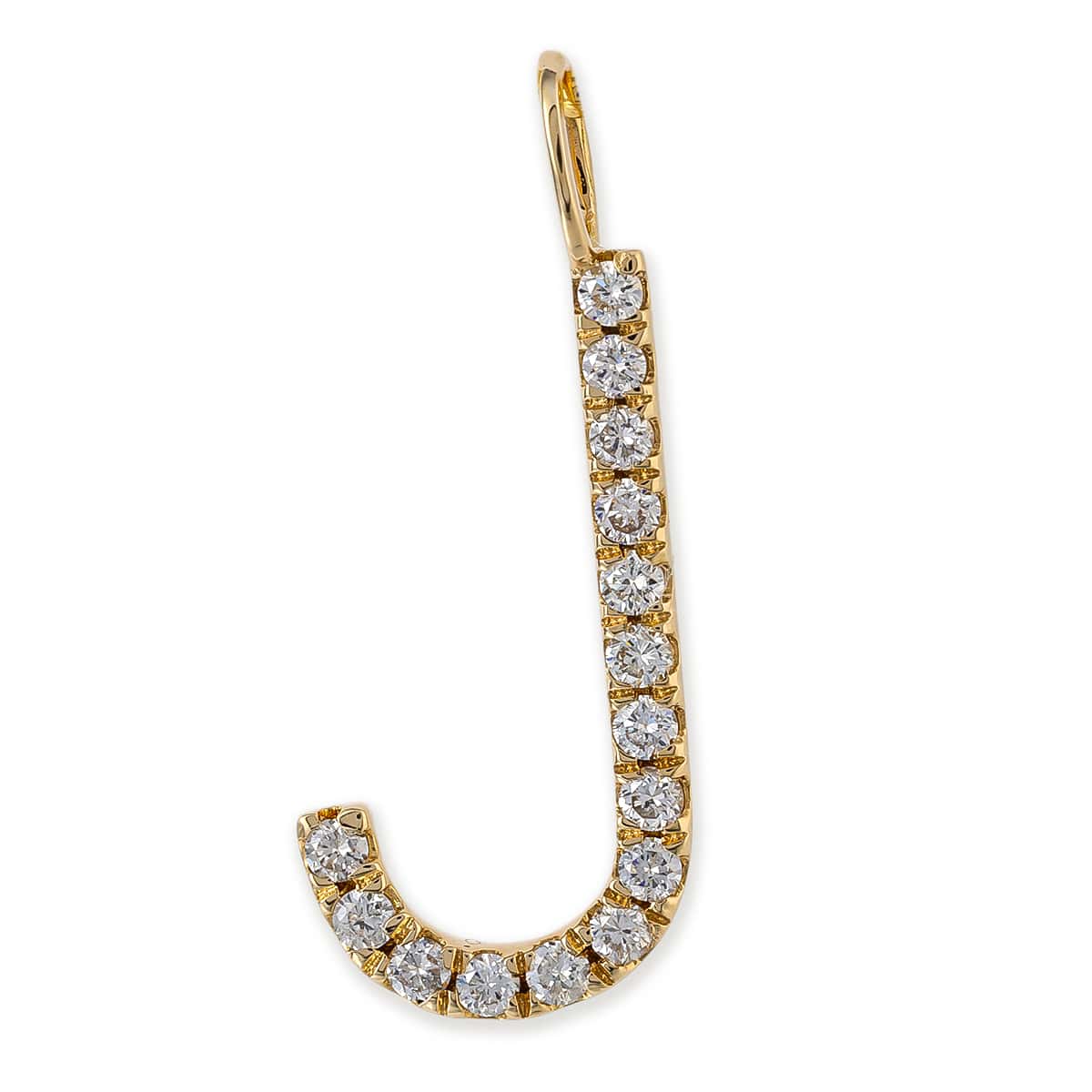 14k Yellow Gold Initial Pendent With Diamonds Without Chain